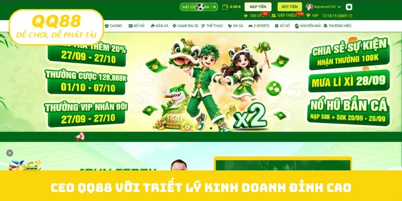CEO QQ88 với triết lý kinh doanh đỉnh cao